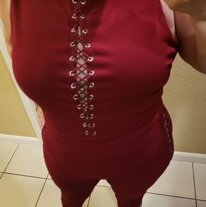 NEW Red Laced Plus Size Jumper 3X